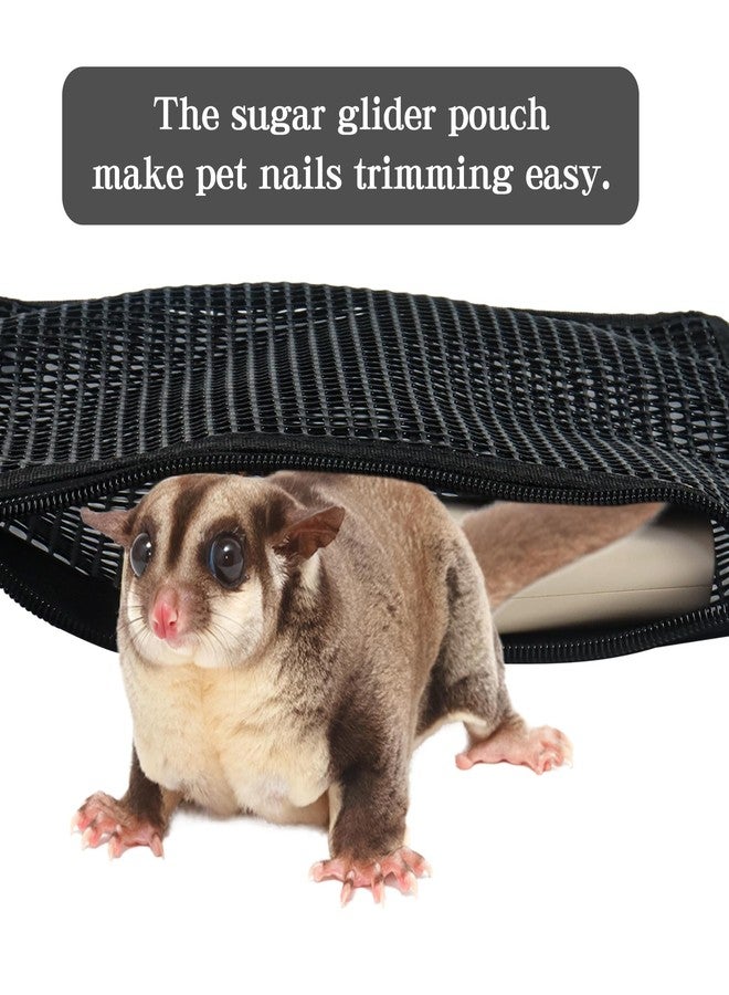 Klmnop 2 Pcs Sugar Glider Nails Trimming Pouch, Sugar Glider Bonding Pouch Mesh, Trim Bag for Ferrets Guinea Pig Rat(Black) - Image 2